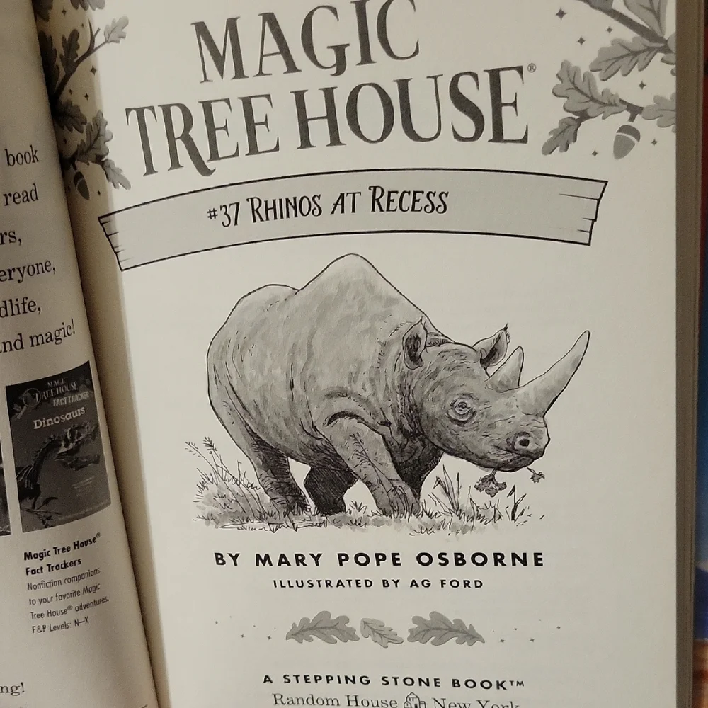 The Magic Tree House - 37 Rhinos At Recess By Mary Pope Osborne HardCover